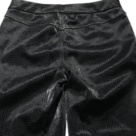 SALT Black Textured Faux Crocodile Pants Straight Leg Mid Rise Womens Size S - Picture 14 of 16